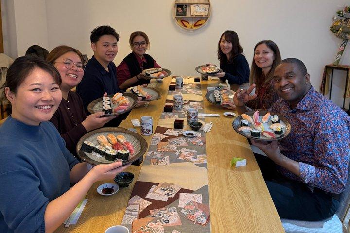 Asakusa Tokyo Sushi Making Class: Whisk Matcha & Unlimited Sake