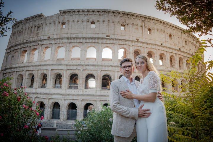 ローマで秘密のプロポーズ写真撮影