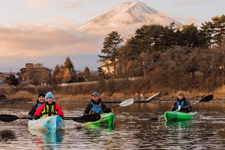 Coffee on a Kayak with Mt. Fuji - Early Morning