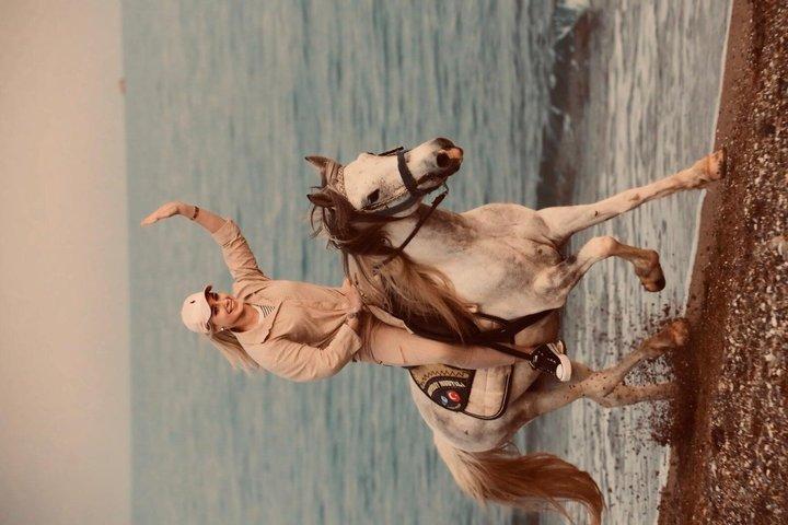サイドで乗馬-マナビガットの森とビーチでのホースツアー
