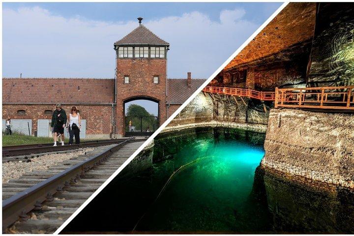 Auschwitz Birkenau och Saltgruvan från Krakow