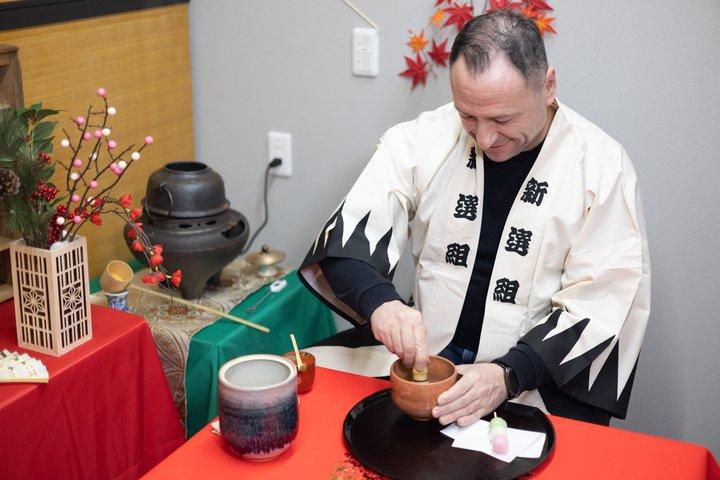 京都 ： 「 羊毛フェルト漢字アート＋抹茶」でお土産を