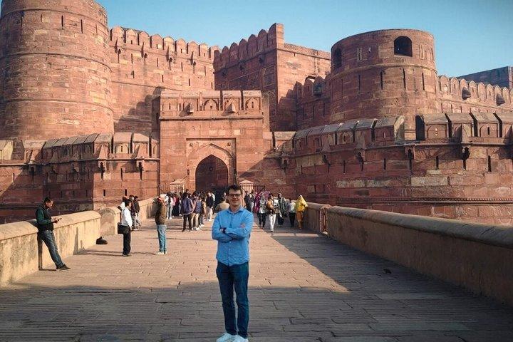 Agra : Taj Mahal et visite guidée du fort d'Agra avec coupe-file