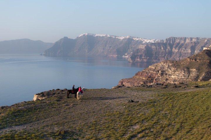 Tour a caballo por Santorini Caldera Vistas y viñedos