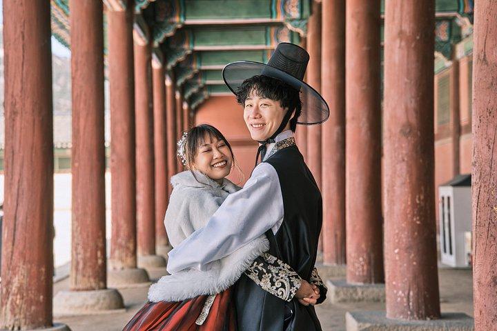 ソウル景福宮で映画韓服撮影