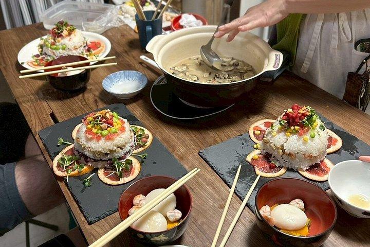 京風みそ汁とちらし寿司の調理体験