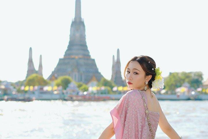 バンコク・ワット・アルンとターティエン半日フォトツアー（タイ・サッシ付）