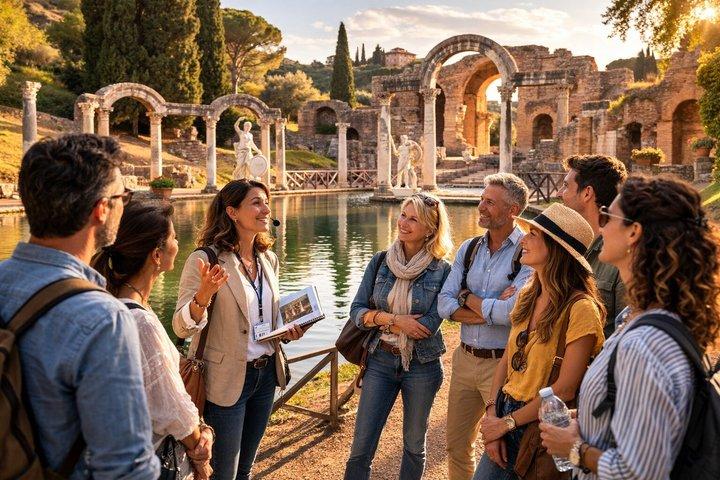 Excursion d'une journée à Tivoli : découvrez la Villa d'Hadrien et la Villa d'Este