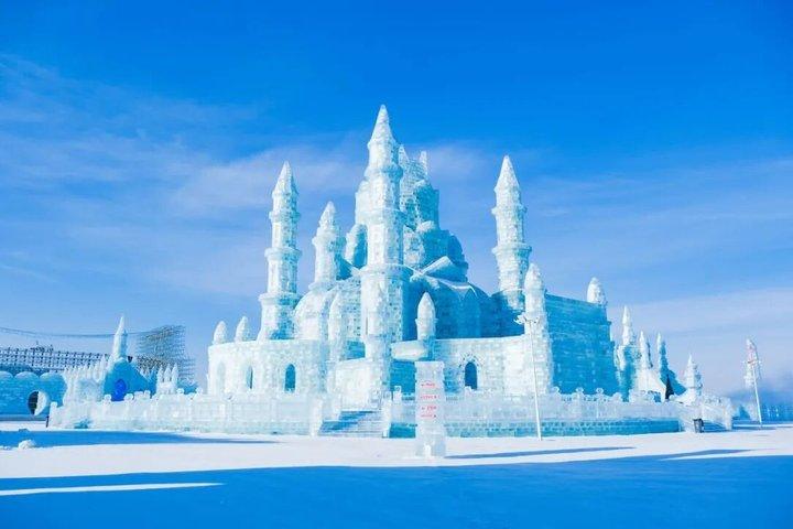Visite de la ville de Harbin Spectacle de natation sur glace et téléphérique sur la rivière Songhua