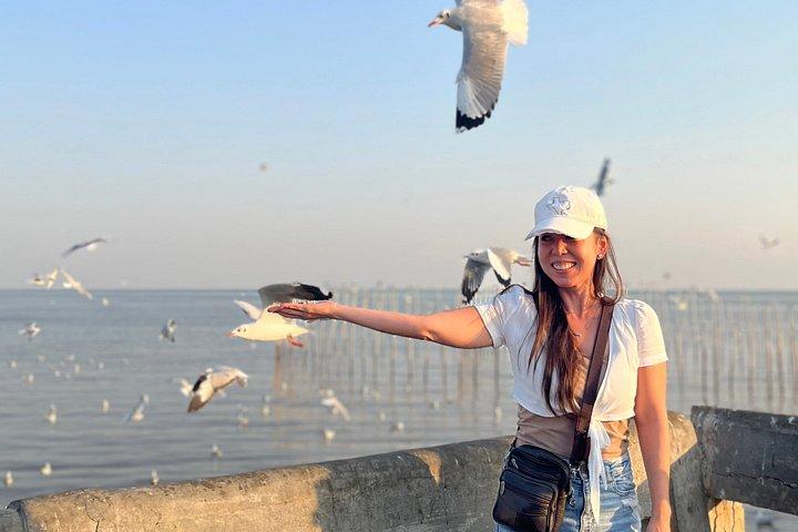 バンコク日帰り旅行：エラワン博物館、古代都市＆海辺の夕日