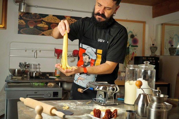 パレルモで料理教室-生パスタとティラミス