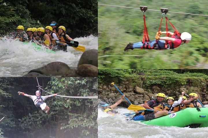 Bedste kombination: Rafting niveau III med canopy zip linjer og Superman kabel i La Fortuna zone