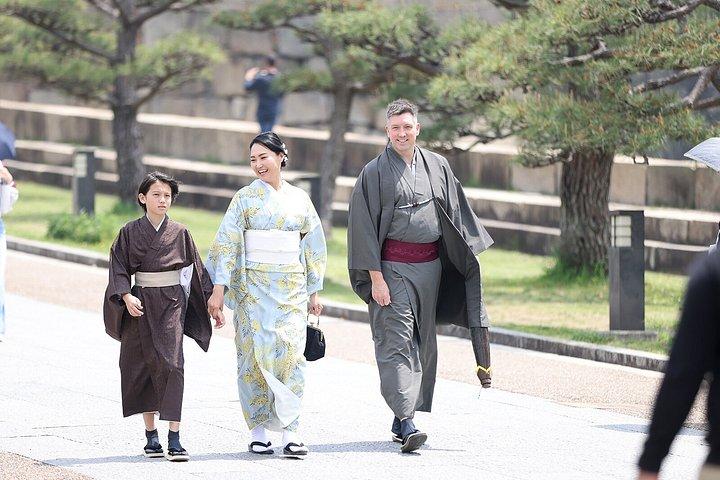 大阪城と散歩で着物撮影