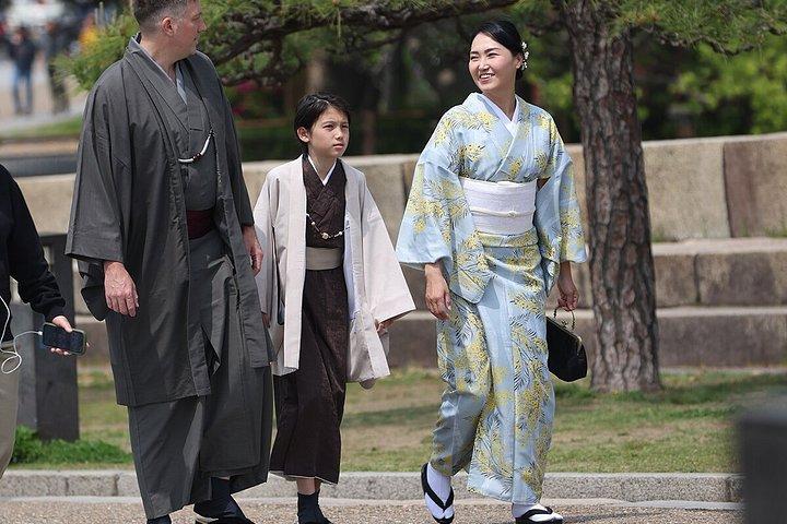 大阪城と散歩で着物撮影
