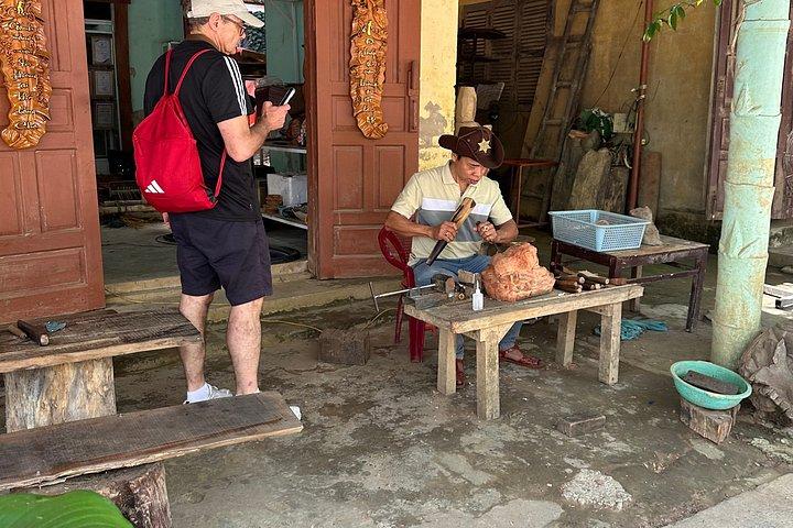 ホイアンバイクサイクリング-フィッシングネット-米ワイン-麺-wカービング-ランチ