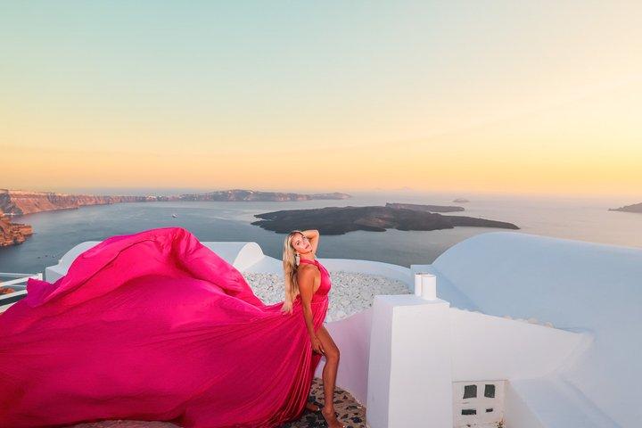Exclusivo Santorini Vestido Voador Fotografia com Pickup