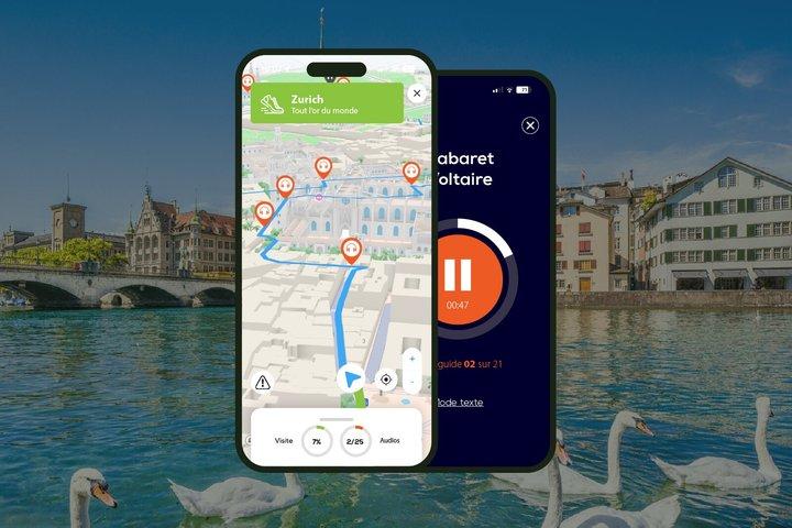 Audiogidswandeling door Zürich: 1 uur en 45 minuten en 20 audiocommentaren.