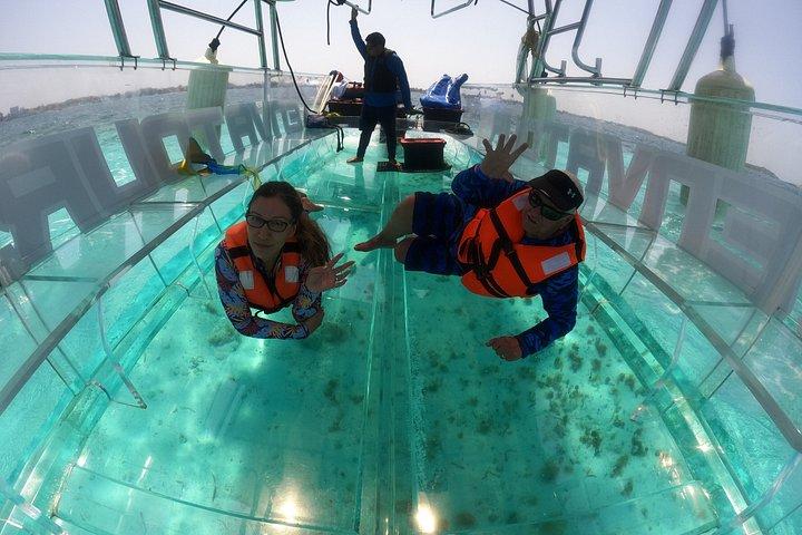Transparent Boat Tour Isla Mujeres and Underwater Sightseeing