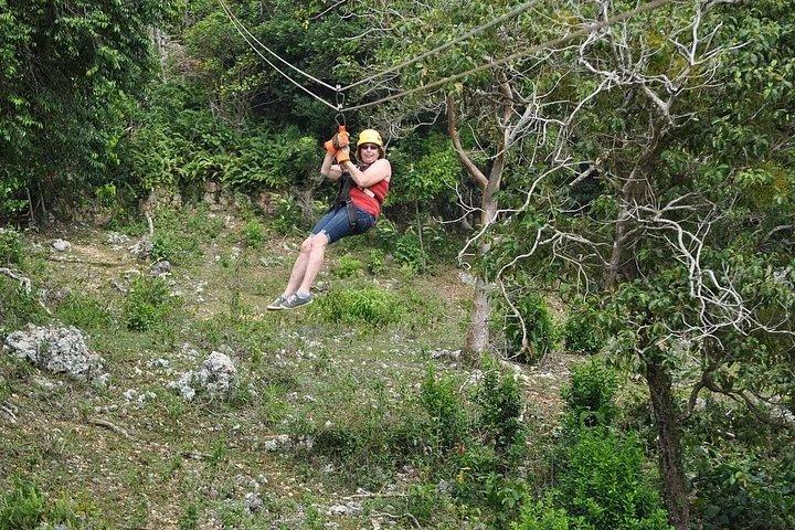 Triple Adrenaline Tour Waterfalls Zipline and Monkey Interaction