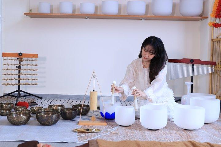 Kleine Gruppe Klangschalen Klangbad & Yoga Erfahrung