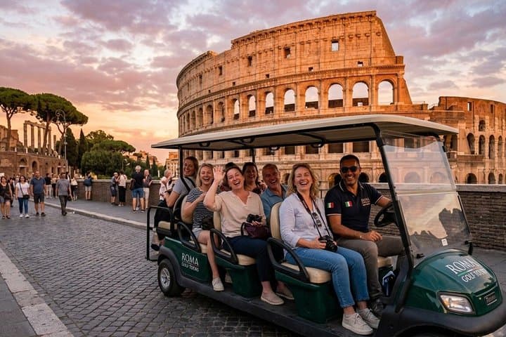 Rome Highlights Golf Cart Tour With Roman & Artesanal Gelato, 4H