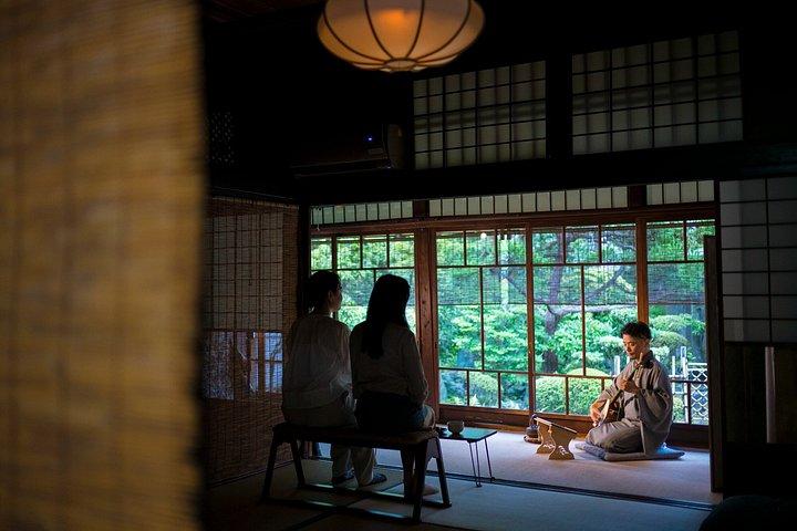 京都のお寺庭園で音と三味線を堪能