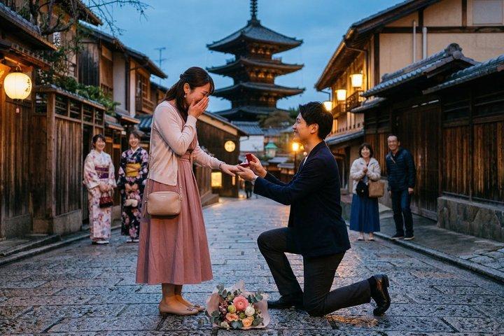 Kyoto Surprise Proposal Photoshoot with Professional Photographer
