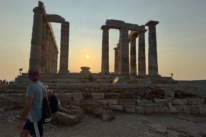 Cap Sounion Temple de Poséidon Coucher de soleil Visite privée au départ d'Athènes
