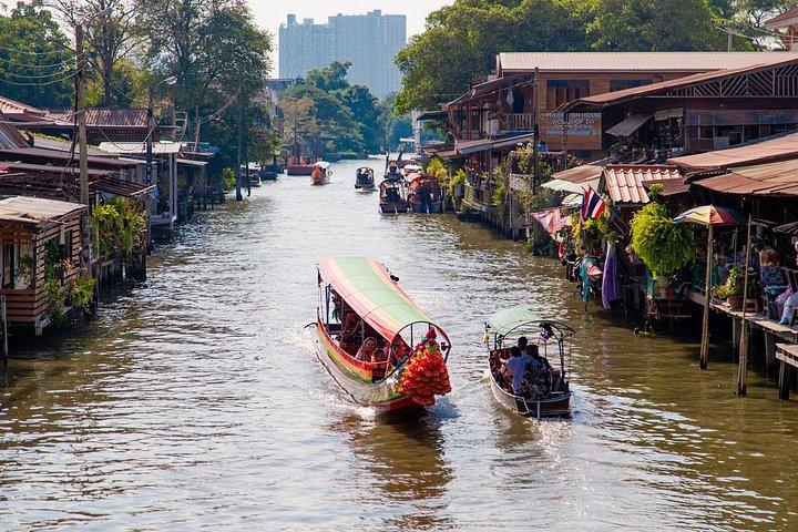 Bangkok Wat Pak Nam Longtail Bootour mit Blumenmarkt