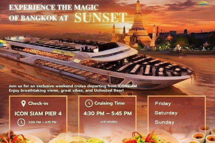 Crucero con cena al atardecer por Bangkok desde ICONSIAM Beer FreeFlow