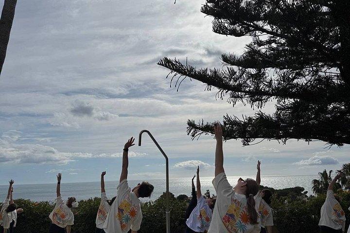 マルベージャビーチファンヨガまたはピラティス、プライベートヘンパーティー体験