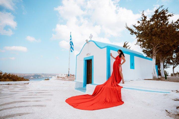 Flyvende kjole fotoshoot i Rhodos