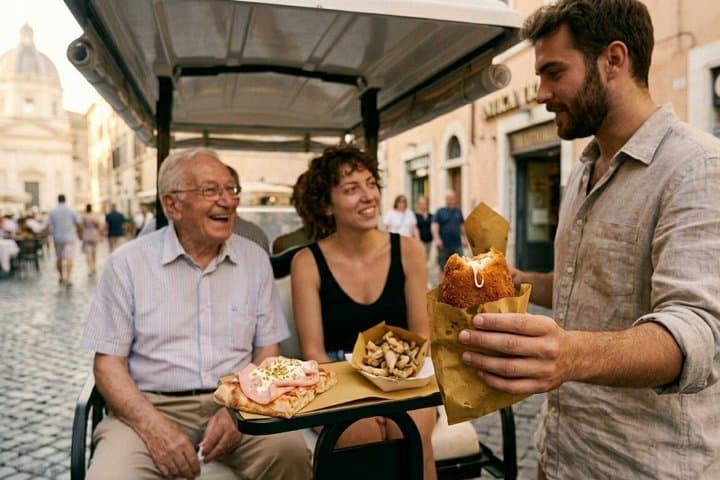 Rome : 3h Private Golf Cart Tour with Culinary Tasting