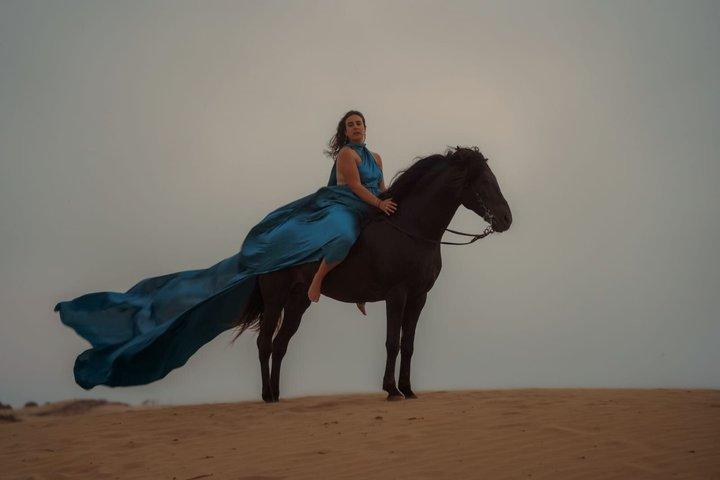 Passeggiate a cavallo al tramonto a Essaouira: deserto e oceano
