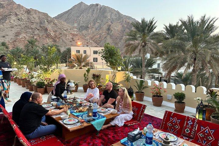 Omani Rooftop Terrace Dining Village Wadi Tour