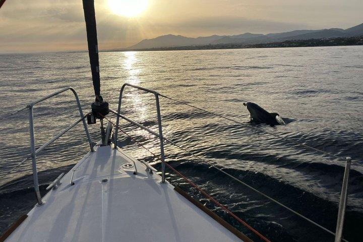 Marbella - sunset from sailboat with Drinks,dufour 412
