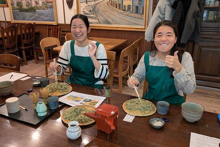 Tokyo Matcha Soba Making Experience with a Soba Chef