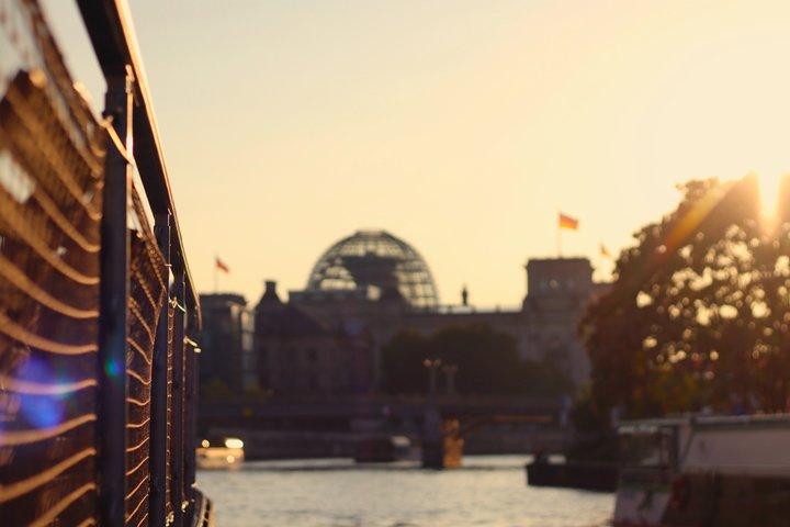 Romantic moonlight trip by ship through Berlin