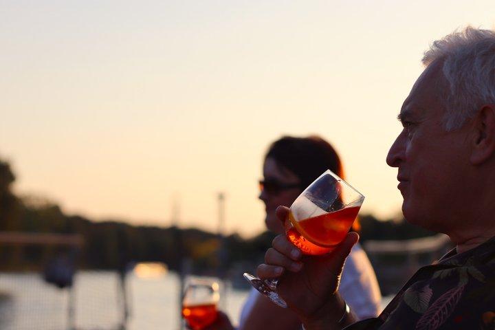 Romantic moonlight trip by ship through Berlin