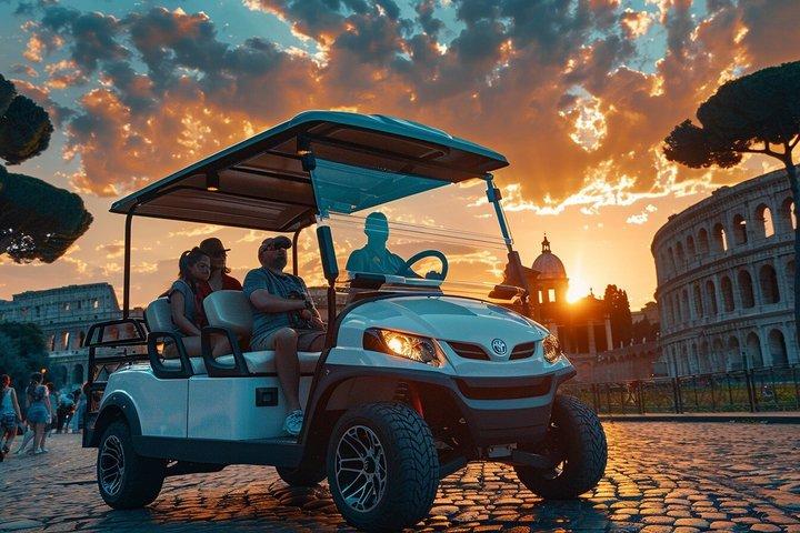 Panier de golf guidé à Rome et visite en E-Tuk