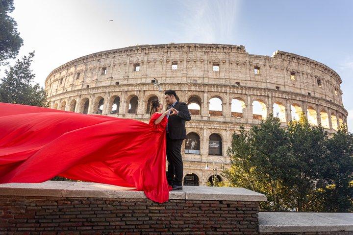 Flying Dress Photoshoot In Rome