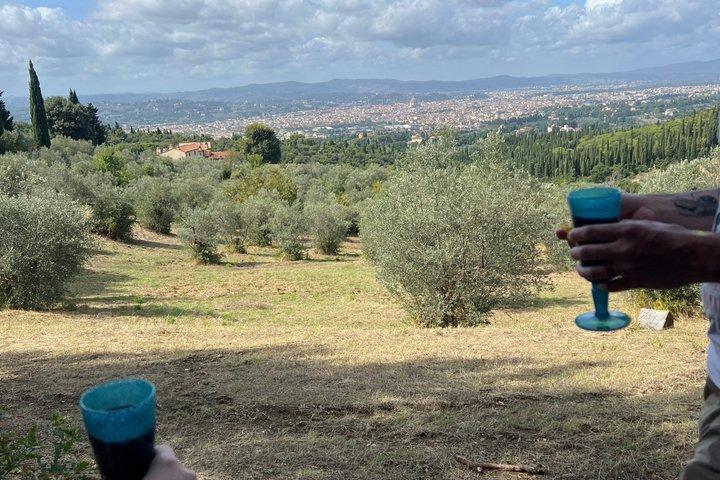 Vandring Florens Toscana kullar med lunch och vin