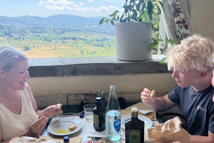 Vandring Florens Toscana kullar med lunch och vin