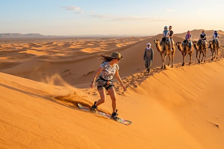 Agadir Desert Tour with Camel Ride and Sandboarding Adventure