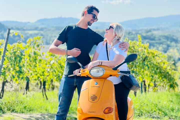 Sunset Vespa Ride Medieval Villages Dinner Wine Tasting &