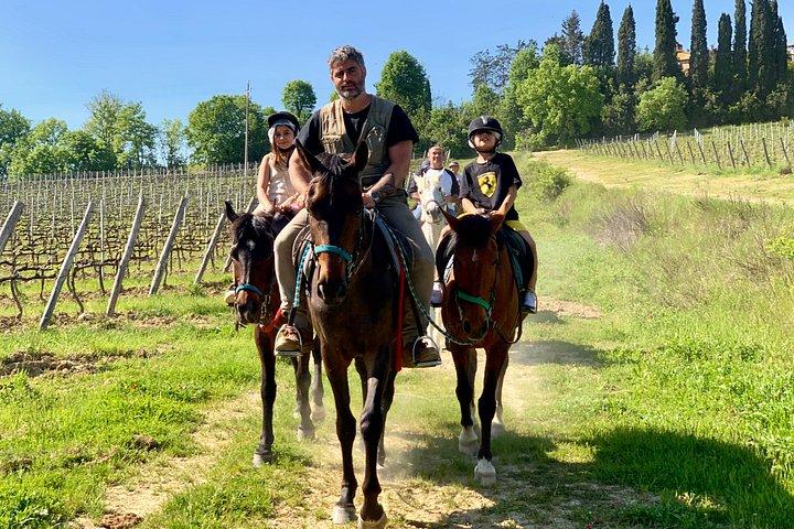 少人数乗馬ワインツアー、サン・ジミニャーノ、ランチ