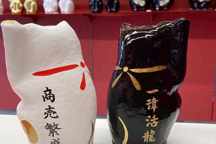 豪徳寺で東京福猫絵画ワークショップ