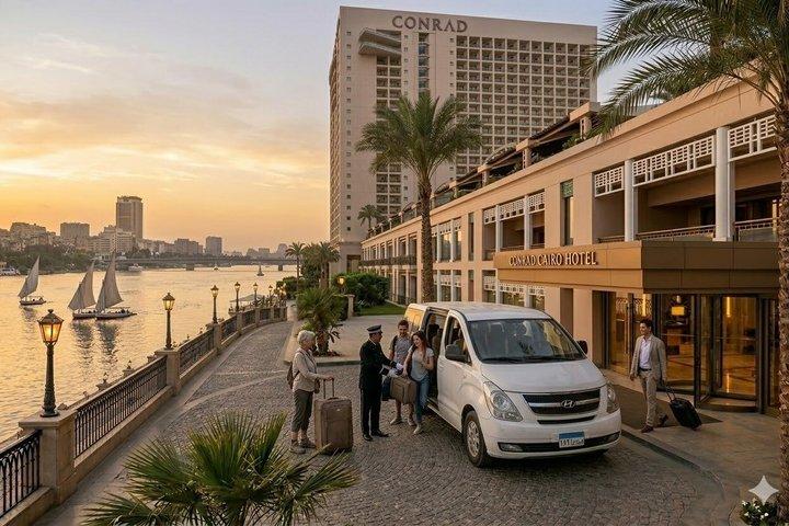 Privat Kairo flygplatstransfer till Kairo och Giza Hotell