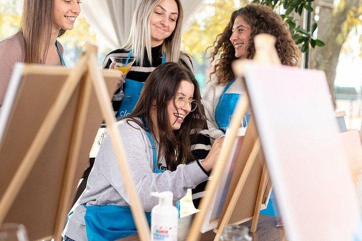 Mystery Paint and Sip Night at a Trendy Wine Bar in Atlanta