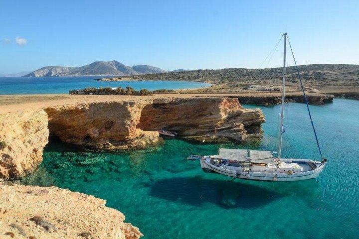 Agios Georgios Wooden Boat, Blue Lagoon ,Antiparos, Sea Caves